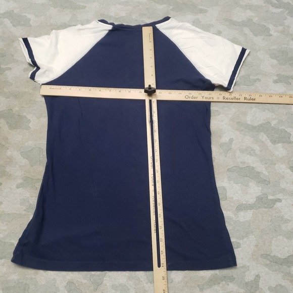 Denver Broncos Top Womens Large Blue NFL Team Apparel Short Sleeve Football - Picture 8 of 11